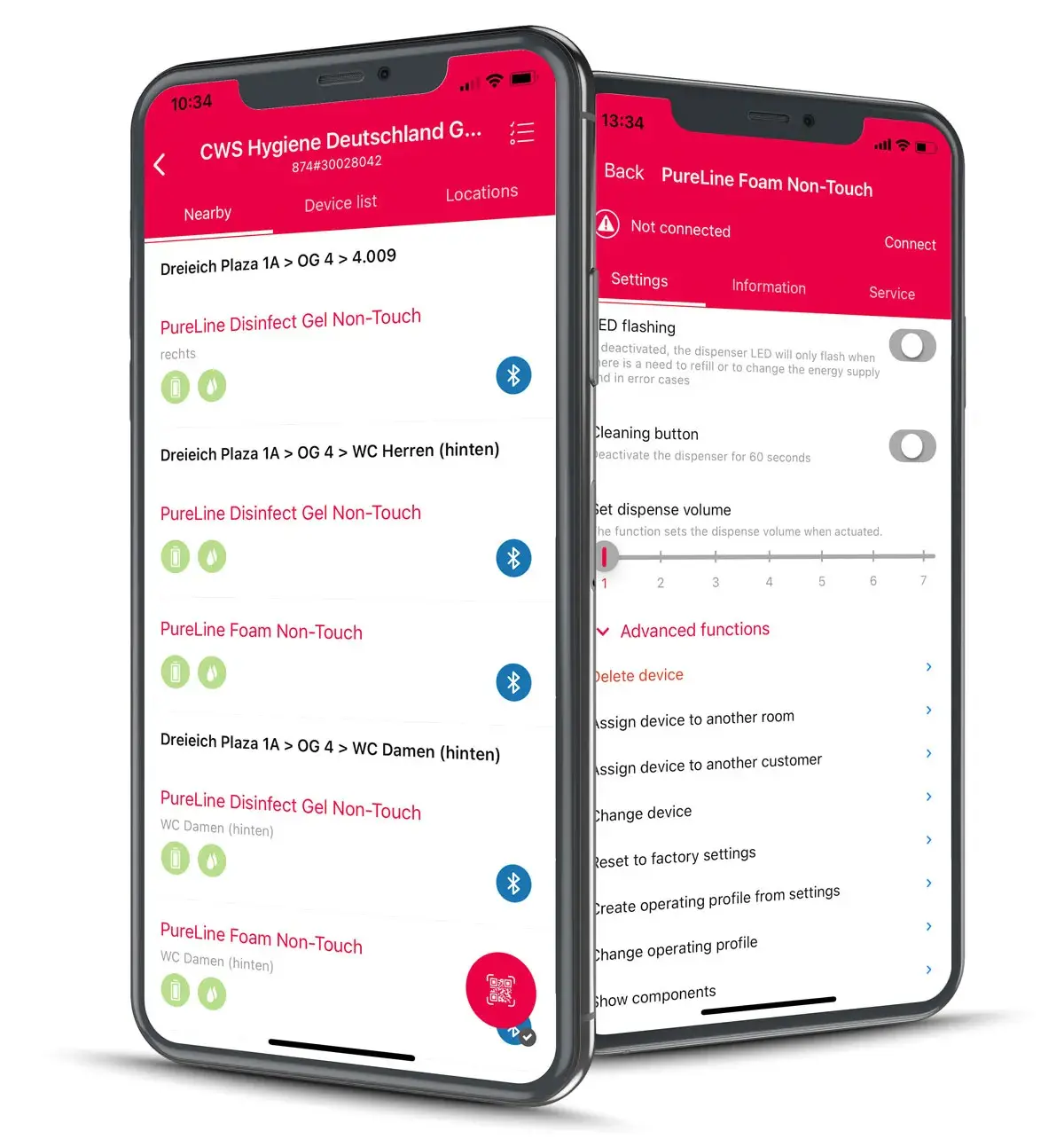 CWS smartMate app open on a phone